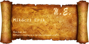 Mikéczi Erik névjegykártya